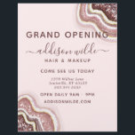 Rose Gold Blush Pink Glitter Agate Geode Business Flyer<br><div class="desc">Rose Gold Blush Pink Glitter Agate Geode Grand Opening Business Flyer. Perfect for makeup artists,  hair stylists,  cosmetologists,  and more!</div>
