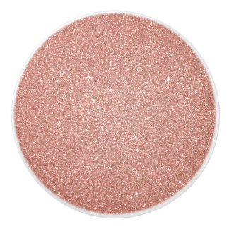 Rose Gold -Blush Pink Glitter and Sparkle Ceramic Knob