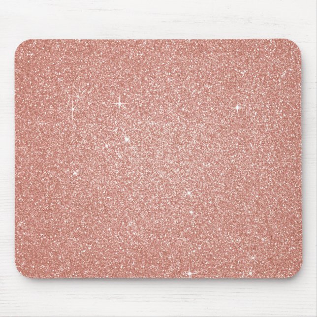Rose Gold -Blush Pink Glitter and Sparkle Mouse Mat (Front)