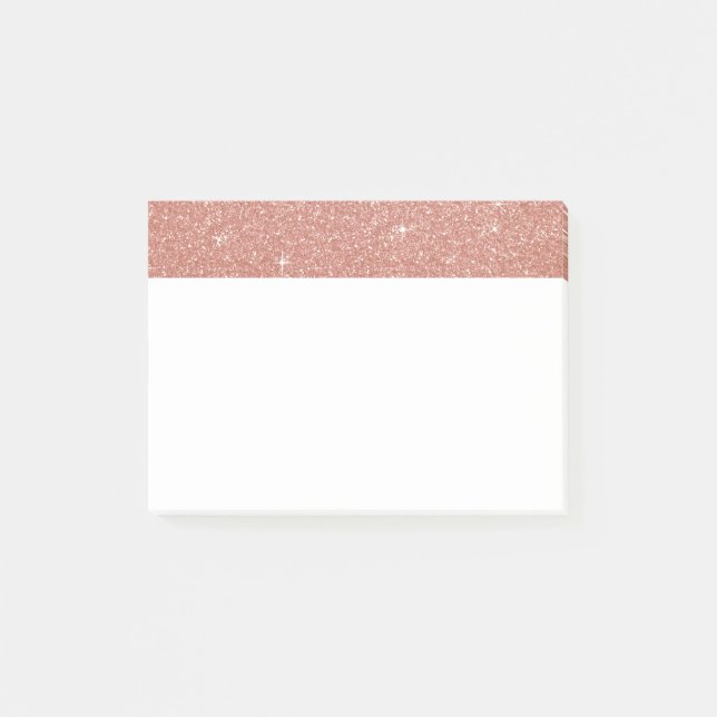 Rose Gold -Blush Pink Glitter and Sparkle Post-it Notes (Front)