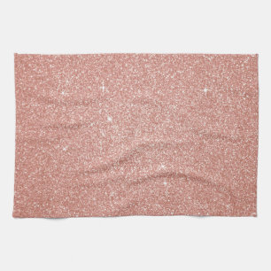 Rose Gold -Blush Pink Glitter and Sparkle Tea Towel
