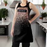 Rose Gold Blush Pink Glitter Girly Monogram Name Apron<br><div class="desc">Rose Gold - Blush Pink and Black Sparkle Glitter Brushed Metal Monogram Name Apron. This makes the perfect sweet 16 birthday,  wedding,  bridal shower,  anniversary,  baby shower or bachelorette party gift for someone that loves glam luxury and chic styles.</div>