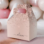 Rose Gold - Blush Pink Glitter Metal Monogram Name Favour Box<br><div class="desc">Rose Gold - Blush Pink Faux Foil Metallic Sparkle Glitter Brushed Metal Monogram Name Favour Box. This makes the perfect sweet 16 birthday,  wedding,  bridal shower,  anniversary,  baby shower or bachelorette party gift for someone that loves glam luxury and chic styles.</div>