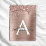Rose Gold - Blush Pink Glitter Metal Monogram Name Fleece Blanket<br><div class="desc">Rose Gold - Blush Pink Faux Foil Metallic Sparkle Glitter Brushed Metal Monogram Name and Initial Fleece Blanket. This makes the perfect sweet 16 birthday,  wedding,  bridal shower,  anniversary,  baby shower or bachelorette party gift for someone that loves glam luxury and chic styles.</div>