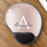 Rose Gold - Blush Pink Glitter Metal Monogram Name Gel Mouse Mat<br><div class="desc">Rose Gold - Blush Pink  Faux Foil Metallic Sparkle Glitter Brushed Metal Monogram Name and Initial Mousepad (Mouse Pad). This makes the perfect sweet 16 birthday,  wedding,  bridal shower,  anniversary,  baby shower or bachelorette party gift for someone that loves glam luxury and chic styles.</div>