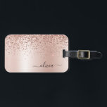 Rose Gold - Blush Pink Glitter Metal Monogram Name Luggage Tag<br><div class="desc">Rose Gold - Blush Pink Faux Foil Metallic Sparkle Glitter Brushed Metal Monogram Name and Initial Bag or Luggage Tag. This makes the perfect sweet 16 birthday,  wedding,  bridal shower,  anniversary,  baby shower or bachelorette party gift for someone that loves glam luxury and chic styles.</div>