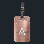 Rose Gold - Blush Pink Glitter Metal Monogram Name Luggage Tag<br><div class="desc">Rose Gold - Blush Pink Faux Foil Metallic Sparkle Glitter Brushed Metal Monogram Name and Initial Luggage Bag Tag. This makes the perfect sweet 16 birthday,  wedding,  bridal shower,  anniversary,  baby shower or bachelorette party gift for someone that loves glam luxury and chic styles.</div>