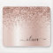 Rose Gold - Blush Pink Glitter Metal Monogram Name