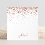 Rose Gold Blush Pink Glitter Metal  Notepad<br><div class="desc">Glam Rose Gold Glitter Elegant Monogram Notepad. Easily personalise this trendy chic notepad design featuring elegant rose gold sparkling glitter on a black background. The design features your handwritten script monogram with pretty swirls and name.</div>