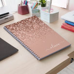 Rose Gold Blush Pink Glitter Script Monogram Girly Notebook<br><div class="desc">Rose Gold - Blush Pink Sparkle Glitter Script Monogram Name Spiral Notebook Planner. This makes the perfect sweet 16 birthday,  wedding,  bridal shower,  anniversary,  baby shower or bachelorette party gift for someone that loves glam luxury and chic styles.</div>