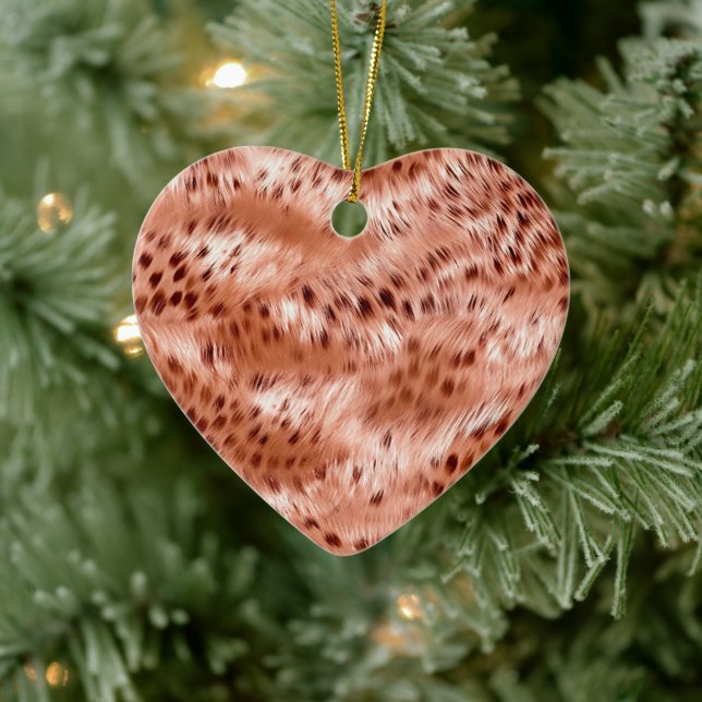 Rose Gold Blush Pink Leopard Ceramic Tree Decoration (Tree)