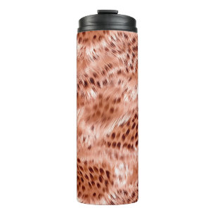 Rose Gold Blush Pink Leopard Thermal Tumbler
