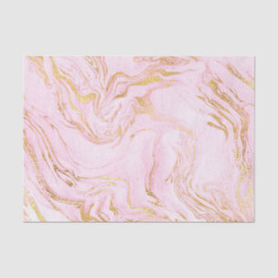 Rose Gold Blush Pink Marble White Abstract Metalli Tissue Paper