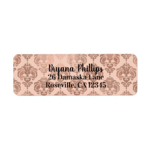 Rose Gold Blush Pink Modern Glam Damask