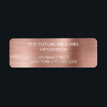 Rose Gold - Blush Pink Modern Wedding<br><div class="desc">Rose Gold - Blush Pink Elegant and Modern Wedding Return Address Label. The text of this hand lettered brush script sticker can be updated and customised with your name. This return address label is part of a matching wedding collection and additional matching items can be requested by contacting the designer....</div>