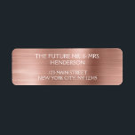 Rose Gold - Blush Pink Modern Wedding<br><div class="desc">Rose Gold - Blush Pink Elegant and Modern Wedding Return Address Label. The text of this hand lettered brush script sticker can be updated and customised with your name. This return address label is part of a matching wedding collection and additional matching items can be requested by contacting the designer....</div>