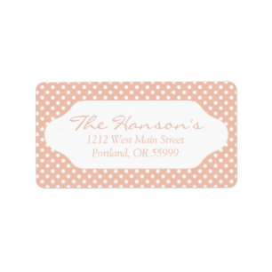 Rose gold/blush pink polka dots address labels