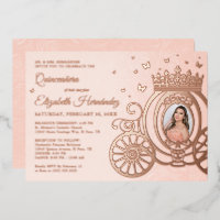 Rose Gold Blush Pink Quinceanera Princess Photo