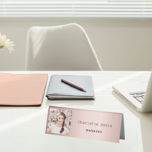 Rose gold blush profile photo name business