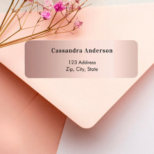 Rose gold blush return address label