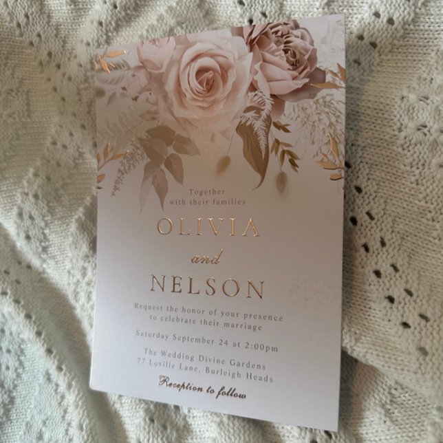 Rose Gold Blush Roses Dusty Rose Gold Wedding (Creator Uploaded)