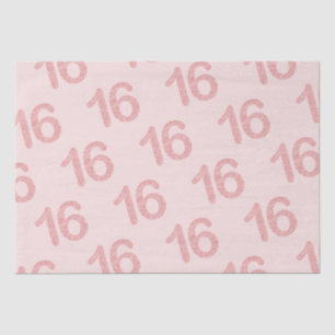 Rose Gold Blush Sweet 16 Birthday Party Glitter Tissue Paper
