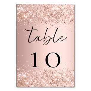 Rose gold blush  table number