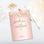 Rose gold blush thank you card<br><div class="desc">A rose gold background,  decorated with confetti. Large hand lettered script with swashes and the text: Thank You.  Personalise and add your thank you note and name.</div>