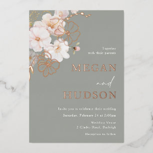 Rose Gold & Blush Wildflowers Wedding Sage Green