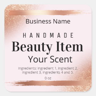Rose Gold Body Butter Cream Lotion Lip Balm Label