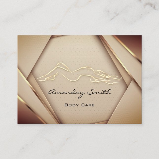 Rose Gold Body Sclupting Care Logo Wellness Business Card (Front)