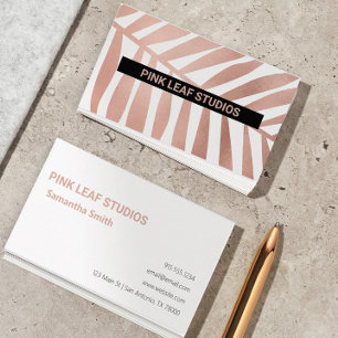 Rose Gold Boho Business Card