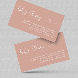 Rose Gold Book Request - Baby Shower Invitation