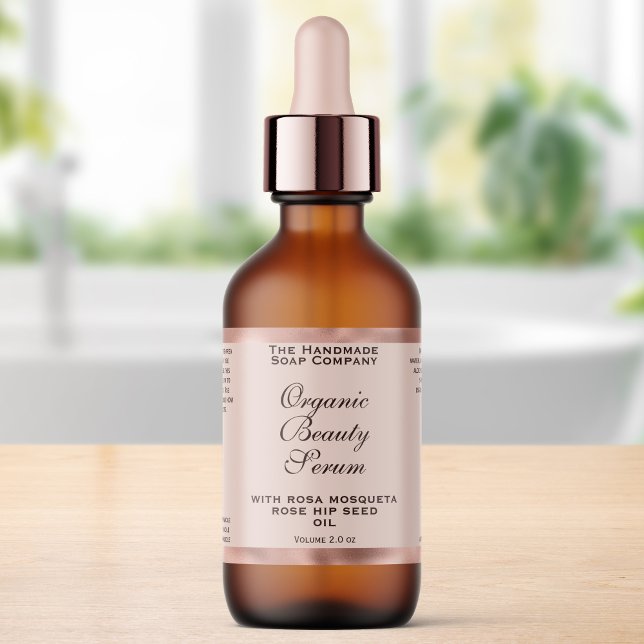 Rose Gold Border Cosmetics Dropper Bottle Label (Creator Uploaded)