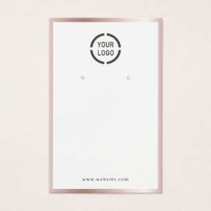 Rose gold border custom logo earring display
