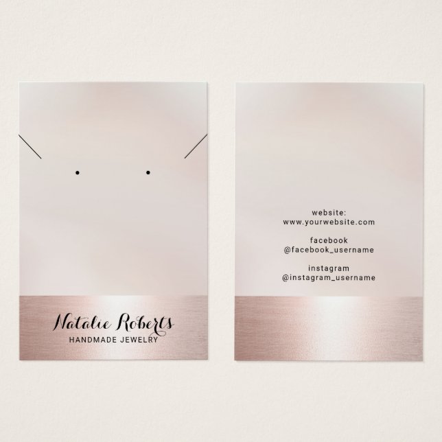 Rose Gold Border Jewellery Earring Necklace Displa (Front & Back)