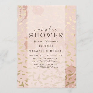 Rose Gold Botanical Couples Shower Invitation