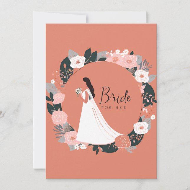 rose gold botanical modern bridal shower invitation (Front)