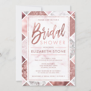 Rose Gold Bridal Shower Invitation