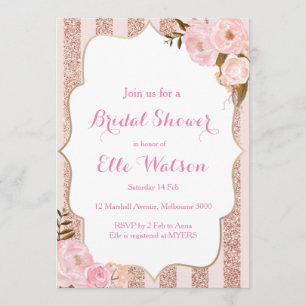 Rose Gold Bridal Shower Invitation