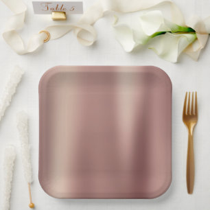 Rose Gold Bridal Shower Paper Plate