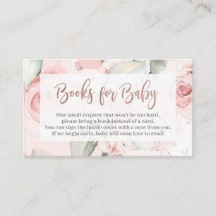 Rose gold Bring a book for baby girl Enclosure Card