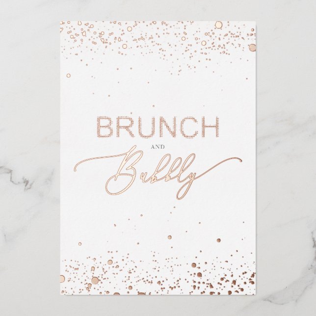 Rose Gold Brunch & Bubbly Quote Bridal Shower (Front)