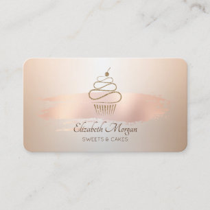 Rose Gold Brush Stroke Business Card