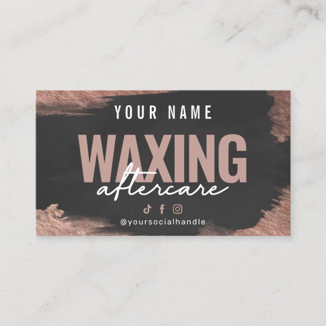 Rose Gold Brush Waxing Aftercare Card (Front)