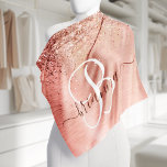 Rose Gold Brushed Metal Glitter Monogram Name Bandana<br><div class="desc">Easily personalise this trendy chic bandanna design featuring pretty rose gold sparkling glitter on a rose gold brushed metallic background.</div>