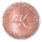 Rose Gold Brushed Metal Glitter Monogram Name