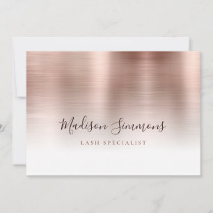 Rose Gold Brushed Metal Monogram Stylish Script Bu Invitation