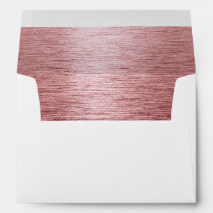 Rose Gold Brushed Metal Return Address Envelope