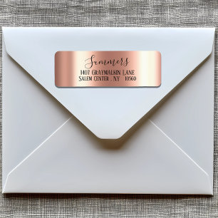Rose gold Brushed Metal Script  Address